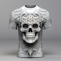 T-shirt à manches courtes pour homme avec logo personnalisé, séchage rapide, doux, imprimé en 3D, crâne squelette, respirant, imprimé HD, araignée horrible, t-shirt pour homme