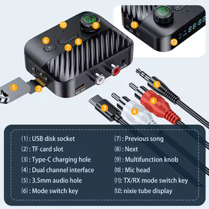 Émetteur-récepteur <span class=keywords><strong>Bluetooth</strong></span> 5.3 HIGI 2024, adaptateur audio sans fil stéréo <span class=keywords><strong>HiFi</strong></span> 3,5 mm auxiliaire pour kit voiture - Product Image 6