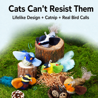 Jouet pour chat à suspendre à la porte, baguette élastique à plumes, oiseau chantant simulé, pour le divertissement autonome et le soulagement de l'ennui