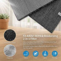 Filtre HEPA H12 99,5% PM2.5 pour l'élimination des allergènes et des odeurs, compatible avec Sharp KC-40P1 KC-A40 KC-B40, feuille de remplacement 370x230x40mm
