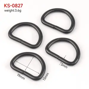 Handbag Hardware Matte Black D Ring 20 Cheap Price Metal D Ring Buckle 3/4" D Ring Clasp for Bag Strap Webbing