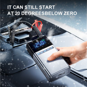 Batterie de voiture Portable démarreur de saut centrale électrique 12400mAh affichage numérique pompe à Air voiture pneu <span class=keywords><strong>gonfleur</strong></span> compresseur voiture saut démarreur - Product Image 2