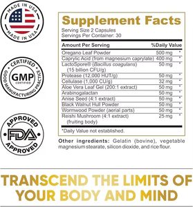 Cápsulas de Limpieza e Hidratación <span class=keywords><strong>Intestinal</strong></span>, 60 Cápsulas, GMP HALAL HACCP, Suplemento Natural a Base de Hierbas para la Salud Digestiva, Limpieza de Candida - Product Image 6