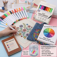Ensemble de marqueurs permanents pour tissu, 12 couleurs, pointe de 2 mm, stylos textiles lavables pour vêtements DIY, t-shirts, chaussures, art