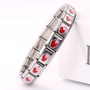 Bracelet à breloques italien en acier inoxydable maillons pour bracelets de bricolage faisant des accessoires, hommes femmes cadeau bracelet à breloques italien