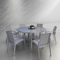 Meubles de jardin, table et chaises de jardin pour villa, ensemble de salle à manger extérieure en teck de luxe, table extérieure pour hôtel, ensemble de salle à manger extérieure pour hôtel
