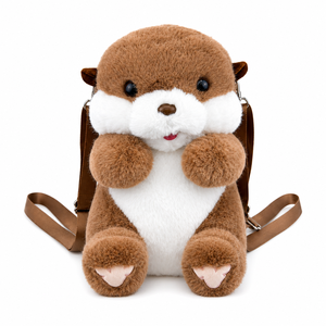 Sac à dos en peluche Otter, sac animalier avec fermeture éclair, rangement réglable, tête chantante qui sort la langue, cadeaux pour enfants, filles, anniversaire, nouveaux jouets - Product Image 2