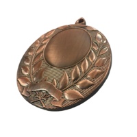 Créez votre logo : Médaille en métal personnalisée avec placage cuivre antique, motif floral et impression typographique pour objets d'art et de collection