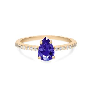 Bague en Tanzanite Pierre de Naissance Argent Sterling 925 Forme Poire Bague en Tanzanite Pierre Violette - Product Image 1