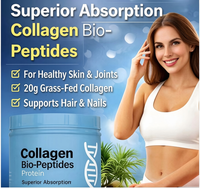Poudre de collagène protéiné bio-peptides non aromatisée, supplément de peptides de collagène hydrolysé pour la peau, les cheveux, les ongles et les articulations, en vrac