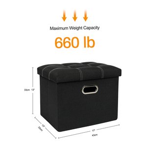 Thoải Mái Màu Đen <span class=keywords><strong>Sofa</strong></span> Có Thể Gập Lại Lưu Trữ Phân Chỗ Để Chân Băng Ghế Dự Bị Hộ Gia Đình Cube Vải Ottoman Với Lưu Trữ Cho Phòng Khách - Product Image 4