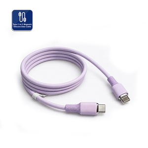<span class=keywords><strong>สาย</strong></span>เคเบิลข้อมูลซิลิโคนแม่เหล็กชนิด Type-C ถึง Type-C 100W สีม่วง, 30 # 4C+24 # <span class=keywords><strong>สาย</strong></span>ชาร์จ 4C 16 พิน, <span class=keywords><strong>สาย</strong></span>ชาร์จแบบ A/A ยาว 100 ซม. สำหรับ Macbook - Product Image 1