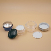 Pots cosmétiques en plastique PS transparent à double paroi de 30g et 50g avec couvercles, pour crème visage et contour des yeux, impression sérigraphique, logo personnalisé