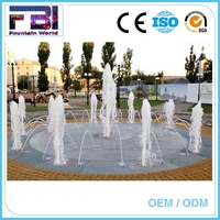 Éclairage LED populaire musique danse marbre sol fontaine souterrain sec pont pour jardin parc hôtel-matériau en pierre inoxydable