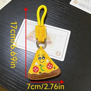 Cute Creative Fries Milk Tea Customizable Pu Leather <b>Keychain</b> Plastic <b>Keychain</b> Couple Bag Pendant for Fashion Gift - Product Image 5