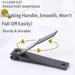 <span class=keywords><strong>Coupe</strong></span>-ongles ultra-affûté droit et large en acier inoxydable 420 J2 pour ongles des mains et des pieds avec revêtement noir - Product Image 4