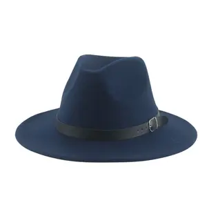 Оптовая продажа, унисекс, женская 100%, Полиэстеровая шляпа для взрослых, простая лента и веревка, фетровая шляпа