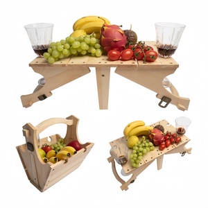 <span class=keywords><strong>Tavolo</strong></span> <span class=keywords><strong>Pieghevole</strong></span> Portatile in Legno Massello per Esterni, Multifunzionale per Campeggio e Barbecue, con Ripiano Portaoggetti - Product Image 1