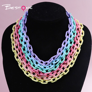 Résine Lien Déclaration Collier Acrylique Ovale Liens Chunky Collier Chaîne Réglable Cou Pièce pour Femmes - Product Image 6