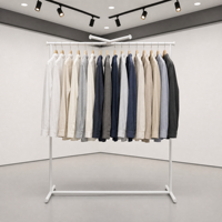 Porte-vêtements commercial sur mesure moderne à hauteur réglable en acier inoxydable à tringle unique