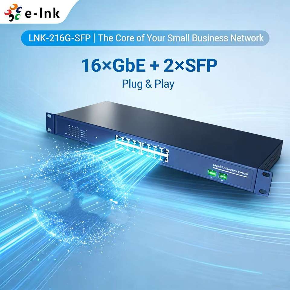 Factory Price 16-port 10/100/1000M Gigabit Switch with 2 SFP Slots