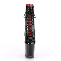 Bottes Martin noires de 20cm pour femmes, plateforme imperméable, talons hauts courts avec semelle épaisse et bout rond pour Pole Dance en hiver