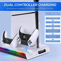 Support de Charge et de Refroidissement Multifonctionnel pour Console PS5 avec Contrôleur d'Éclairage LED RGB 9 Modes – Offre Spéciale