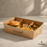 Boîtes en papier jetables imprimées avec logo personnalisé pour l'emballage de plats à emporter de luxe