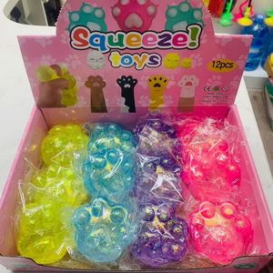 Jouets à presser en TPR en forme de patte de chat, colorés et créatifs, anti-stress, à récupération lente, pailletés, unisexe, 15 ans et plus - Product Image 2