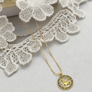 Hengdian Constellation Series Venta caliente 18K chapado en oro Aries enlace cadena collar clásico Lucky Passion joyería al por mayor - Product Image 4