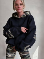 Ensemble sweat à capuche personnalisé pour femme en molleton de coton lourd modal, coupe oversize