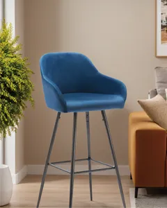 레스토랑 도매 바 의자 현대 럭셔리 조정 가능한 하이 백 상업용 저렴한 금속 의자