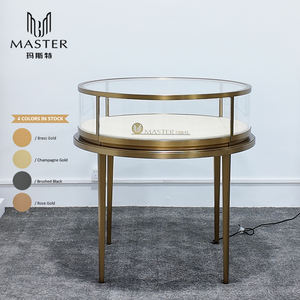 Vitrine de présentation pour bijouterie MASTER, verre trempé, vue claire, pieds en acier inoxydable, comptoir rond pour <span class=keywords><strong>boutique</strong></span> de produits de luxe - Product Image 3