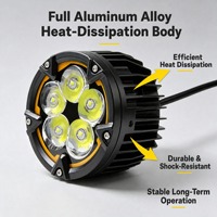 HYNBYZJ Phare de travail LED tout-terrain 3 pouces 6500K 60W 15000 Lumens pour Camion/SUV/Quad/Moto 9-32V Rétrofit/Amélioration