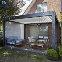 Gazebo électrique d'extérieur en aluminium étanche avec capteur et lumières LED