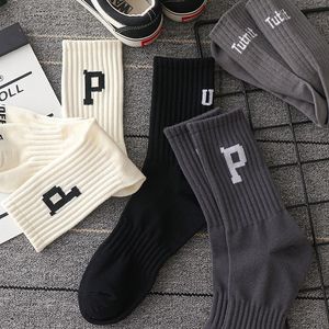 Zhuji Women <b>Socks</b> Letter Thigh High Medium Thickness Sweat Absorbent College Street Style Breathable Fashion <b>Socks</b> - Product Image 3