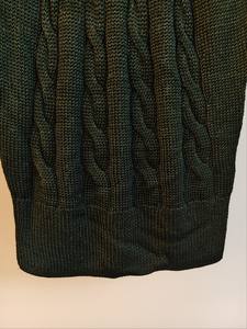 Top de cuello alto sin mangas de seda de punto verde esmeralda lujoso con - Product Image 6