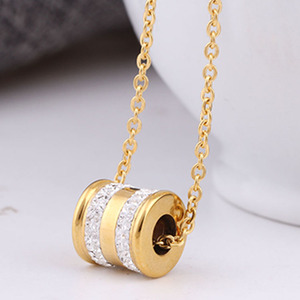 Collar de Acero de Titanio con Doble Hilera de Diamantes Dorados, Cadena para Clavícula, Uso Diario, Corte Brillante Redondo, Joyería de Moda - Product Image 2