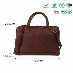 Bolsos de <span class=keywords><strong>Mensajero</strong></span> de Cuero Vacuno de Grano Completo, Impermeables, Estilo Ejecutivo, con Funda para Portátil, Personalizados al por Mayor de Fábrica NOVOTE - Product Image 2