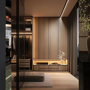 Armario vestidor completo para toda la casa, muebles de estilo Japandi, hecho a medida, color crema, almacenamiento personalizado, armario empotrado. - Product Image 2