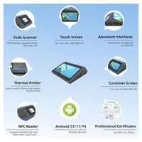 Lecteur de codes-barres 10,1'' avec écran client, fonction SDK, NFC et imprimante 4G pour une facturation efficace