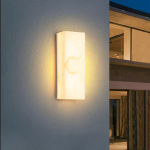 Lampe murale extérieure étanche en faux marbre, source lumineuse LED longue bande, angle de faisceau de 20 degrés, pour cour, entrée de villa - Product Image 1