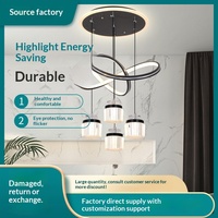 Lampu Gantung LED Clover Modern Iron Gaya Prancis dengan Ketinggian yang Dapat Disesuaikan, Warna Emas/Hitam/Putih untuk Ruang Tamu dan Ruang Makan