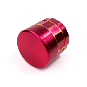 Molinillo de Hierbas Secas de Lujo, de Aleación de Aluminio Rojo, 4 Capas, Redondo, Manual, para Accesorios de Fumar - Product Image 3