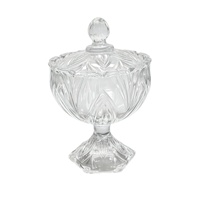 Pote de Vidro para Doces com Logotipo Personalizado, com Tampa, Base e Relevo, Taça de Cristal para Doces, Açucareiro para Casamento, Festa e Decoração de Casa