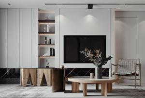 TUZHI <span class=keywords><strong>CASA</strong></span> <span class=keywords><strong>Table</strong></span> <span class=keywords><strong>murale</strong></span> flottante de salon moderne, longue, rustique, luxueuse, à finition brillante blanche, support TV - Product Image 3