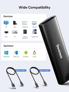 Dockteck DH0005 Boîtier SSD <span class=keywords><strong>M</strong></span>.<span class=keywords><strong>2</strong></span> <span class=keywords><strong>NVMe</strong></span> SATA Adaptateur <span class=keywords><strong>USB</strong></span> 3.<span class=keywords><strong>2</strong></span> Gen <span class=keywords><strong>2</strong></span> 10Gbps sans outil Supports 2230/2242/2260/2280 Boîtier plastique - Product Image 5