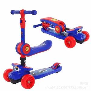Children Scooter Three Wheel Height Adjustable With Lights For Kids Age 3 Years And Older Mixed Colors - Product Image 1