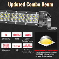 Barre lumineuse LED de toit 20 pouces, barre de conduite LED combinée spot et flood, barre lumineuse LED Plug and Play pour tout-terrain