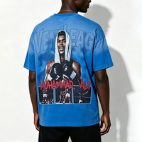 T-shirt imprimé graphique surdimensionné pour homme, coupe ample, manches courtes, style vintage délavé à l'acide, 100 % coton épais, streetwear